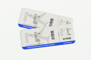 Free Boarding Pass Air Ticket Mockup
