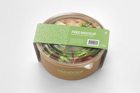 Free Salad Paper Bowl Container Mockup - Pixpine.com