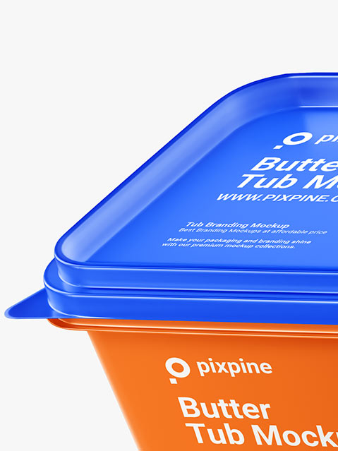 Floating 450g Butter Tub Mockup - Pixpine.com