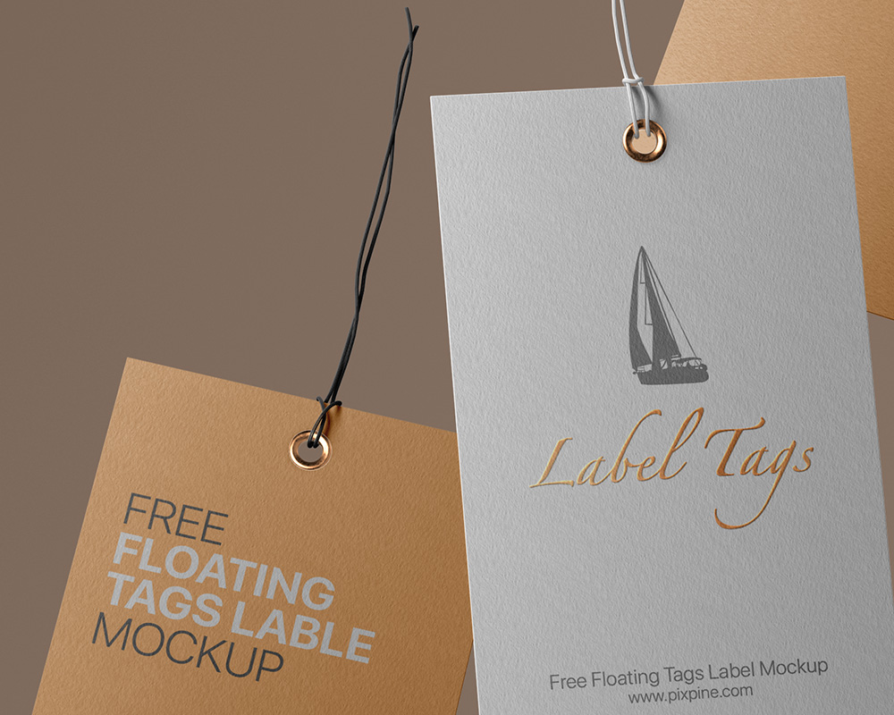 Free Floating Label Tags Mockup Free Mockup Pixpine Com