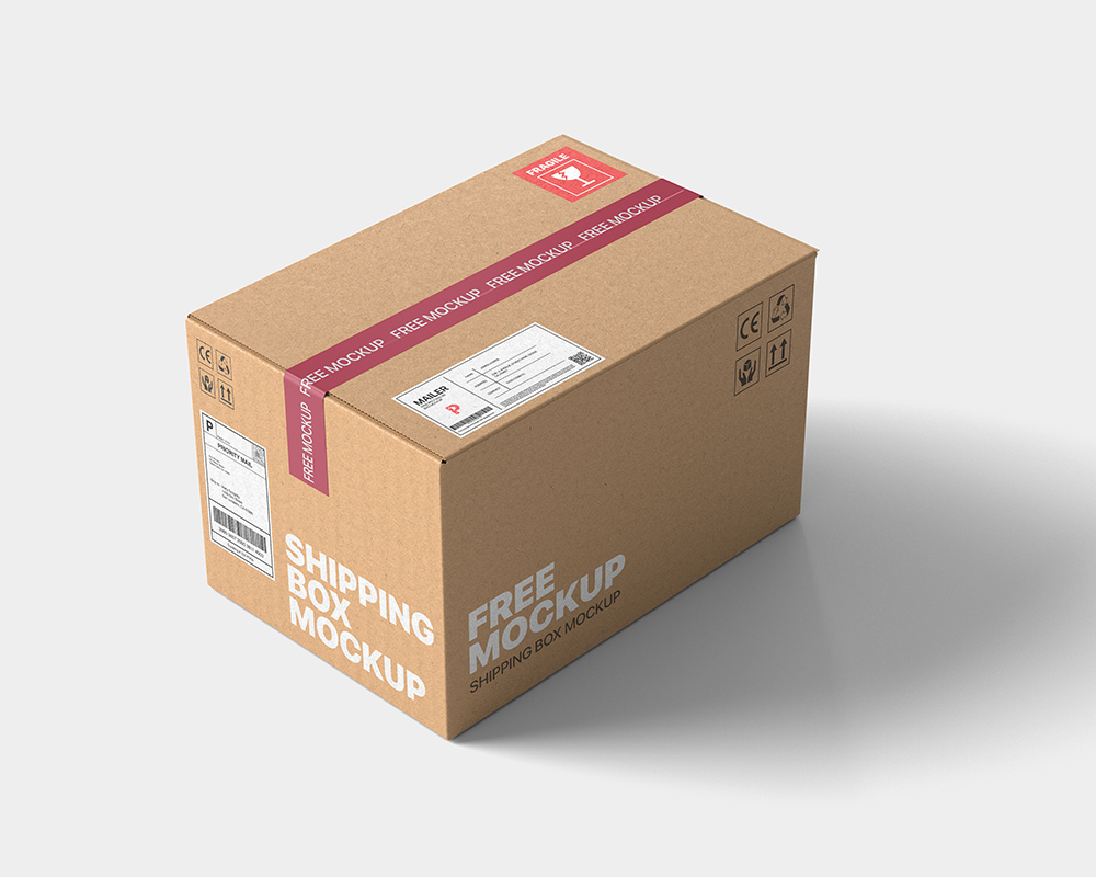 Free Shipping Box Mockup Free Mockup Psd Pixpine