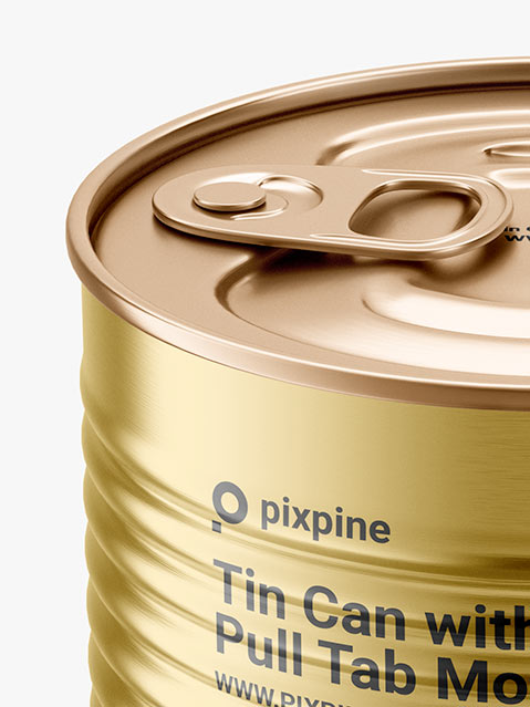 Food Tin Can With Pull Tab Mockup - Premium Psd Mocups